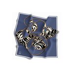 VİOLLA Soft Çember ve Zebra Desenli İndigo Renkli 90x90 Eşarp (İpek İçermez) Kenar Dikiş Şekli El Dikişli