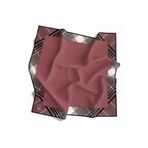 VİOLLA Soft Twill Bordürlü Ekose Desenli Gül Kurusu Renkli 90x90 Eşarp (İpek İçermez) Kenar Dikiş Şekli El