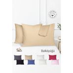 Vionel Home %100 Pamuk 2’li Çizgili Saten Yastık Kılıfı 50 x 70 | Balköpüğü - 50 x 70 cm - Bal Köpüğü