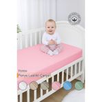 Vionel Home %100 Pamuk Penye, Lastikli Full Kenar Bebek Çarşafı, Organik Pamuk, Anne Yanı, Çocuk Beşik Çarşafı - 70 x 130 x 10 cm - Pembe