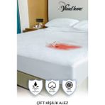 Vionel Home 160x200 cm Beyaz Pamuk Full Kenar Fitted Sıvı Geçirmez Çift Kişilik Yatak Koruyucu Alez