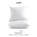 Vionel Home 2 Adet Premium Kare Kırlent İç Yastık 1.kalite Boncuk Silikon Dolgulu 45x45,43x43,30x50,50x50