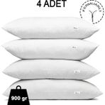 Vionel Home 4 Adet Fermuarlı Antialerjik Yastık, Boncuk Silikon, Pamuklu Kılıf, 900GR - 50 x 70 cm - Beyaz