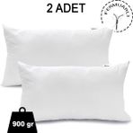 Vionel Home 900 gr 50x70 cm Beyaz 2 Adet Fermuarlı Antialerjik Yastık Boncuk Silikon Pamuklu Kılıf