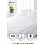 Vionel Home Fitted Full Kenar Elyaf Dolgulu Tek ve Çift Kişilik 160x200 cm Beyaz Pamuk Kapitone Yatak Koruyucu