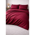 Vionetta Pamuk Saten Bordo Çizgili Otel Serisi Lastikli Çarşaflı Çift Kişilik Nevresim Takımı - 200 x 220 cm