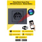 Viontra Tech Füme Renk Duvar Prizi Wifi Gizli Kamera - Bebek Bakıcı