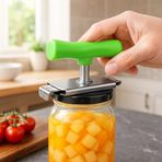 Vios Store Kavanoz Kapağı Açıcı – Ayarlanabilir Metal Kavanoz Açacağı, Ergonomik Silikon Saplı, Güç Gerektirmeyen Kaymaz Kapak Açıcı, Mutfak Yardımcı Gereci