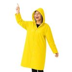 Vios Store Unisex Su Geçirmez Kapüşonlu Yağmurluk, Hafif ve Katlanabilir Yağmur Pançosu, Rüzgar Geçirmez Seyahat & Kamp Ceketi (Sarı)