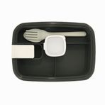 Vios Store Vakumlu Lunchbox Yemek Kabı – Sızdırmaz, Taşınabilir ve Sağlıklı Saklama Kutusu | Çatal Kaşık Bölmeli | Gıda Dostu (GRİ)