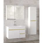 Viosen Bg-Ea 80 cm Seramik Lavabolu Banyo Dolabı Seti, Boy Dolaplı, Mdf, Hazır Kurulu-(80+35)