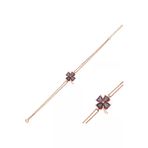 viouge T4274 925 Ayar Gümüş Rose Mistik Topaz Yonca Bileklik