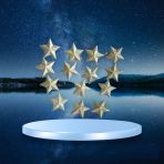 Vıp 14 Adet Simli Gold Yıldız Süs Gold Yıldız Noel Ağacı Süsleri Yılbaşı Ağacı Süsleri 7 Cm Yıldız Vitrin