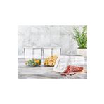 VİP AHMET Kare Saklama Kabı 900ml 3 Lü Kavanoz Set