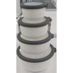 Vip Ahmet VP-046 Vakumlu Saklama Kabı Beyaz 4 Lü - 1 Adet