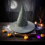 Vıp Black Halloween Hat Siyah Cadılar Bayramı Şapkası Siyah Cadılar Bayramı Kostüm Aksesuarları - Standart