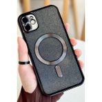Vip Case Apple iPhone 11 Kamera Korumalı Parlak Simli Magsafe Destekli Modern Shimmer Kılıf - Siyah