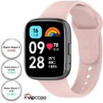 Vip Case Xiaomi Redmi Watch 3 Active ve Watch 3 Lite Uyumlu Akıllı Saat Bileklik Silikon Kordon - Pembe