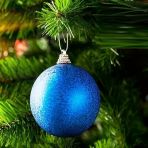 Vıp Deluxe 12 Adet 5 Cm Simli Mavi Top Süsler Yılbaşı Ağacı Süsleri Noel Ağacı Süsleri Mavi Top Süs Vitrin