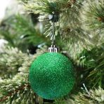 Vıp Deluxe 12 Adet 5 Cm Simli Yeşil Top Süsler Yılbaşı Ağacı Süsleri Noel Ağacı Süsleri Yeşil Topsüs Vitrin