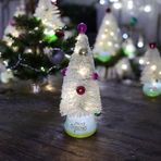 VIP DELUXE BEYAZ KARLI YILBAŞI AĞACI SÜSLÜ RENKLİ CİCİ TOPLU IŞIKLI NOEL AĞACI 24 CM GÜN IŞIĞI LEDLİ