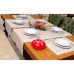 Vip Design Puzzle Desenli Keten Runner 1ADET - 50 x 140 cm - Açık Kahverengi