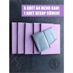 VİP GİFT 5 Adet Suni Deri Menü Kabı Yemek Menüsü Restaurant Cafe Otel Menü A4 Mor 1 Adet Hesap Sümeni Hediye - Tekli - Renkli