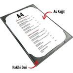 VİP GİFT Suni Deri Menü Kabı Yemek Menüsü Restaurant Cafe Otel Menü A4 Lacivert - Tekli - Renkli