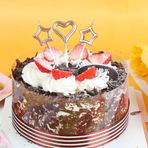 Vıp Gold Heart Candle2 Adet Metalik Gold Kalpli Pasta Mumu 1 Adet Yıldız Mum 70112024
