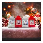 VIP HEDİYE 4 ADET IŞIKLI NOEL BABA GEYİK KARDAN ADAM YILBAŞI FENERİ GÜN IŞIĞI PİLLİ LED IŞIK DEKOR
