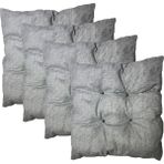 Vip Home Concept 4 Adet 35x35x7 cm Gri Kare Dekoratif Pofidik Puf Sandalye Minderi