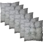 Vip Home Concept 6 Adet 35x35x7 cm Gri Kare Dekoratif Pofidik Puf Sandalye Minderi
