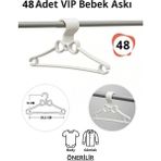 Vip Home Concept Bebek Elbise Askısı 48 Adet Fiyonk Plastik Beyaz Bebek Kıyafet Askısı Vıp