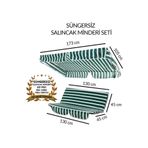 Vip Home Concept Market Urunleri Bahce Salincagi Minder Kilifi 2 Kisilik (Sungersiz) Tenteli Yesil-Beyaz