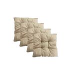 Vip Home Concept Market Urunleri Dekoratif Pofidik Puf Sandalye Minderi Kare 35X35x7 Cm-Krem(4 Adet)