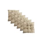 Vip Home Concept Market Urunleri Dekoratif Pofidik Puf Sandalye Minderi Kare 35X35x7 Cm-Krem(6 Adet)