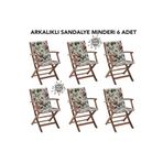 Vip Home Concept Market Urunleri Sandalye Minderi 6 Adet Arkalikli Buyuk Fermuarli Yikanabilir Ingiliz Gulu