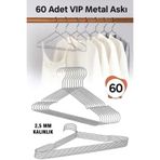 Vip Home Concept Metal Elbise Kıyafet Askısı,60 Adet, Giysi Askısı,pantolon Askısı Tel Askı Vıp
