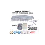 Vip Home Concept Ütü Masası Kılıfı Vip 48x130 Cm-Süngerli Ütü Bezi Ütü Masası Bezi-GRİ YILDIZ