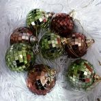 Vıp Kalite 5 Cm 8 Adet Aynalı Disko Topu Yeşil Disko Topu Bakır Disko Topu Yılbaşı Ağacı Süsleri Disco Ball Vitrin