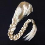 Vıp Kalite 70 cm Rapunzel Peruk Sarı Örgülü Saç Astarlı Sarı Peruk Kostüm Aksesuarları Vıp Elsa Saç - Standart
