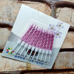 VIP KALİTE BURGULU PEMBE PASTA MUMU PEMBE DOĞUM GÜNÜ MUMU 10 ADET PEMBE MUM DECOR PİNK BIRTHDAY CANDLE