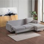 Vipa Cord Rio Gri R+2 Sol Köşe Koltuk Takımı, İskandinav , Konforlu Salon ve Oturma Odaları için 172x262 cm