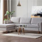 Vipa Cord Rio Gri R+2 Sol Köşe Koltuk Takımı, İskandinav , Konforlu Salon ve Oturma Odaları