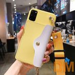 VIPAVA Para Kartı Çanta Cüzdan Kılıf için Xiaomi Mi 9 9T 8 Pro SE A1 A3 A2 Lite CC9 CC9e Yumuşak Telefon Kapak ile Crossbody Kolye Kordon, sarı, kayış, Mi A2 için