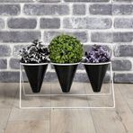VıpClass 3 Saksılı Metal Çiçek Standı - Saksılar Dahil - VBS