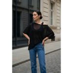 vipelmoda Kadın Asimetrik Transparan Panço