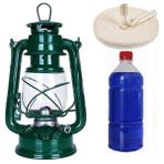 Vipfırsat Klasik Gemici Lambası 24 cm Orta Boy 500 ml Kandil Yakıtı 1 M Fitil - Yeşil