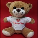 Vipfoni Kahverengi I Love You Baskılı Tişörtlü Ayıcık