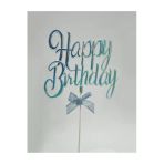 Vipfoni Mavi Renk Happy Birthday Pasta Süsü Tekrar Kullanılabilir